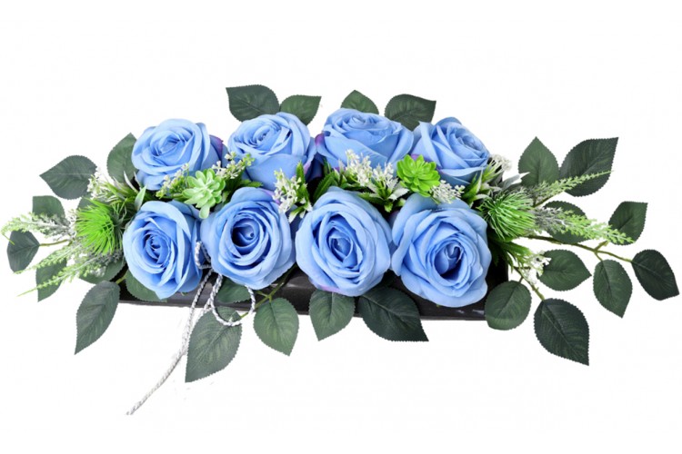 BOX Roże w prostokącie / Błękit