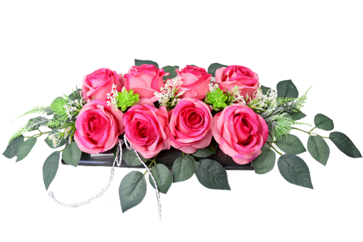 BOX Roże w prostokącie / Różowy
