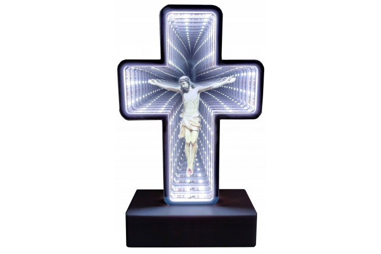 Krzyż LED wkład do zniczy 3D 19cm -  1 szt.