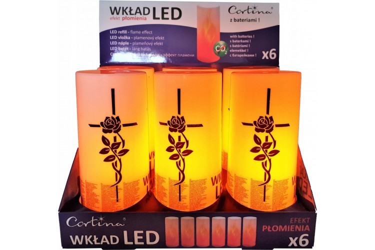 Świeca LED z krzyżem14x6cm ruchomy płomień 1 szt.