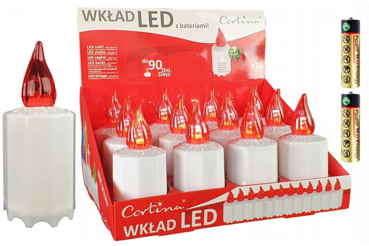 LED Melius 1 szt. elektryczny 11cm / czerwony płomień