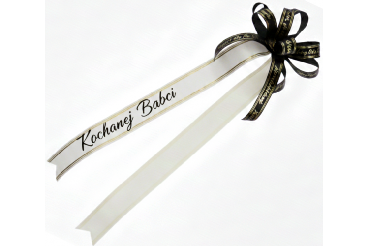 Szarfa pogrzebowa z indywidualnym napisem - DRUKOWANA