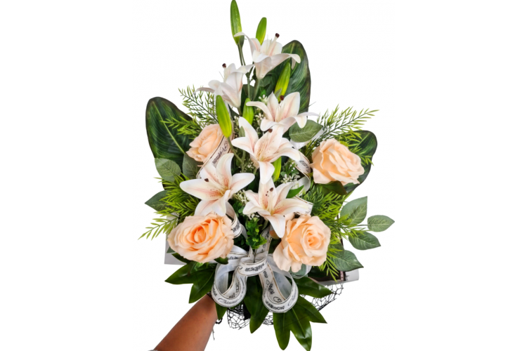 Bukiet pogrzebowy - Lilia i Róża x 10