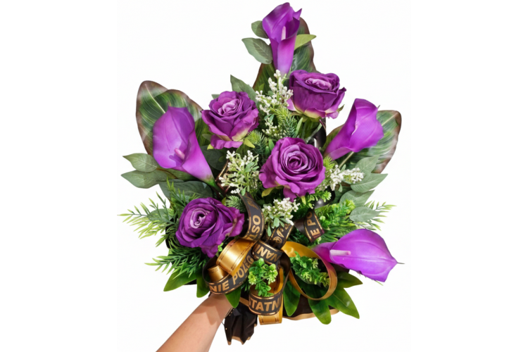 Bukiet pogrzebowy - Kalla Róża x 8