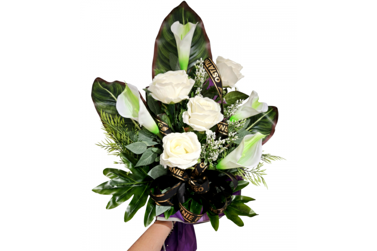 Bukiet pogrzebowy - Kalla Róża x 8